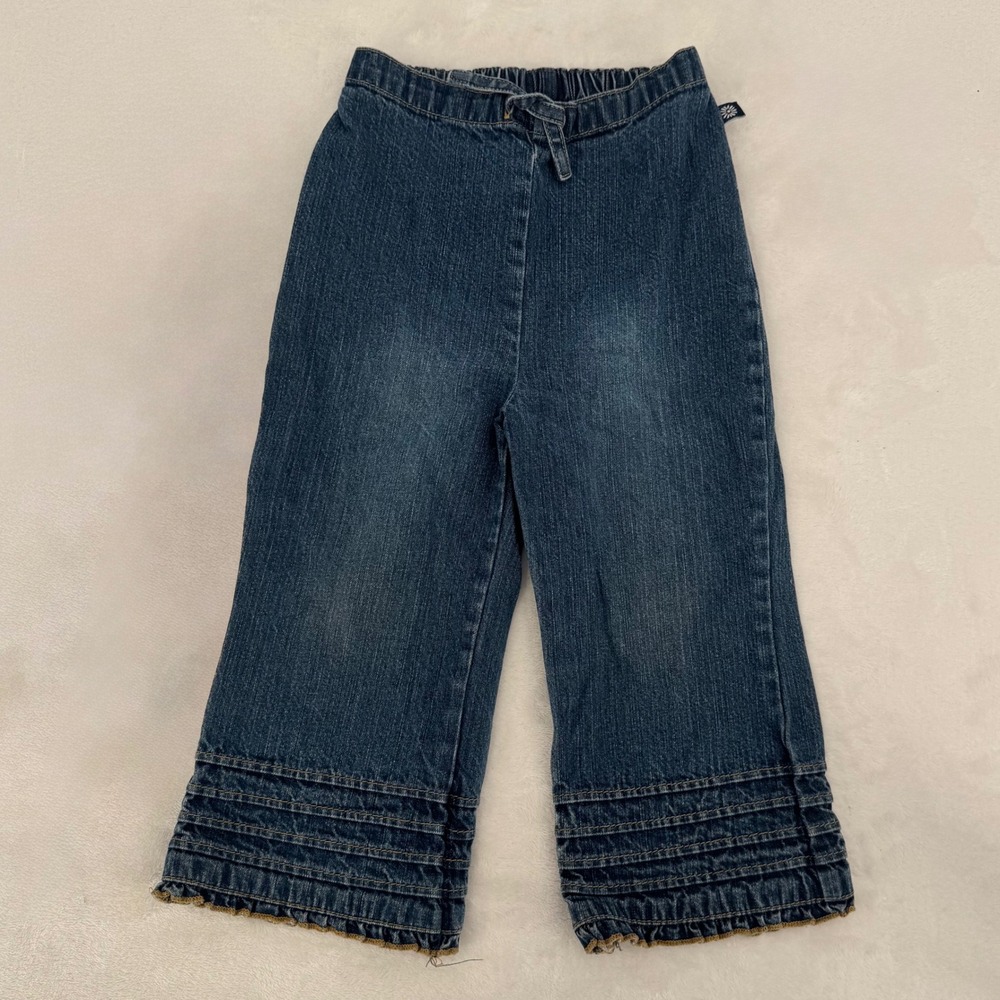 The Childrens Place Toddler Girls Vintage Y2K Ruffle Hem Denim Jeans 24 Months